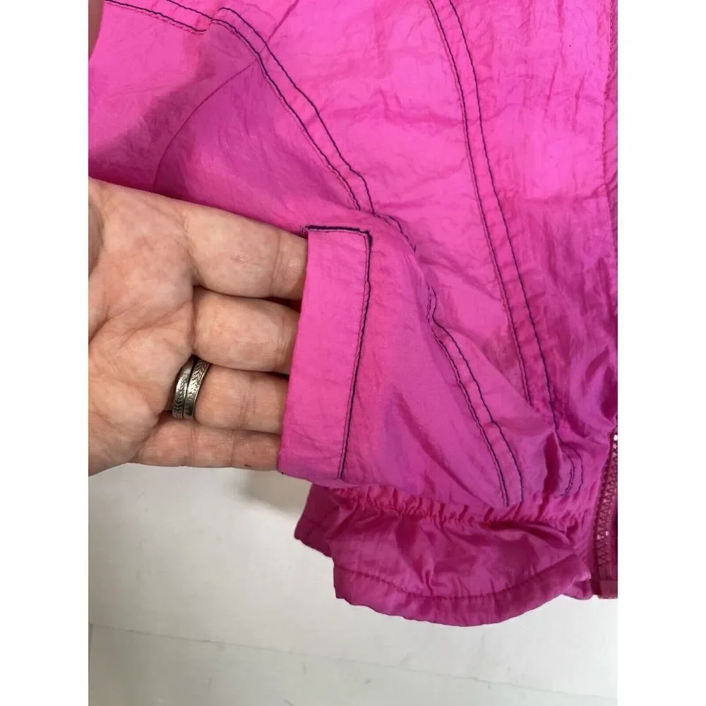 Vintage Oshkosh B’Gosh Hot Pink Windbreaker Sz S‎ 3-4 Lined Zip Up Jacket